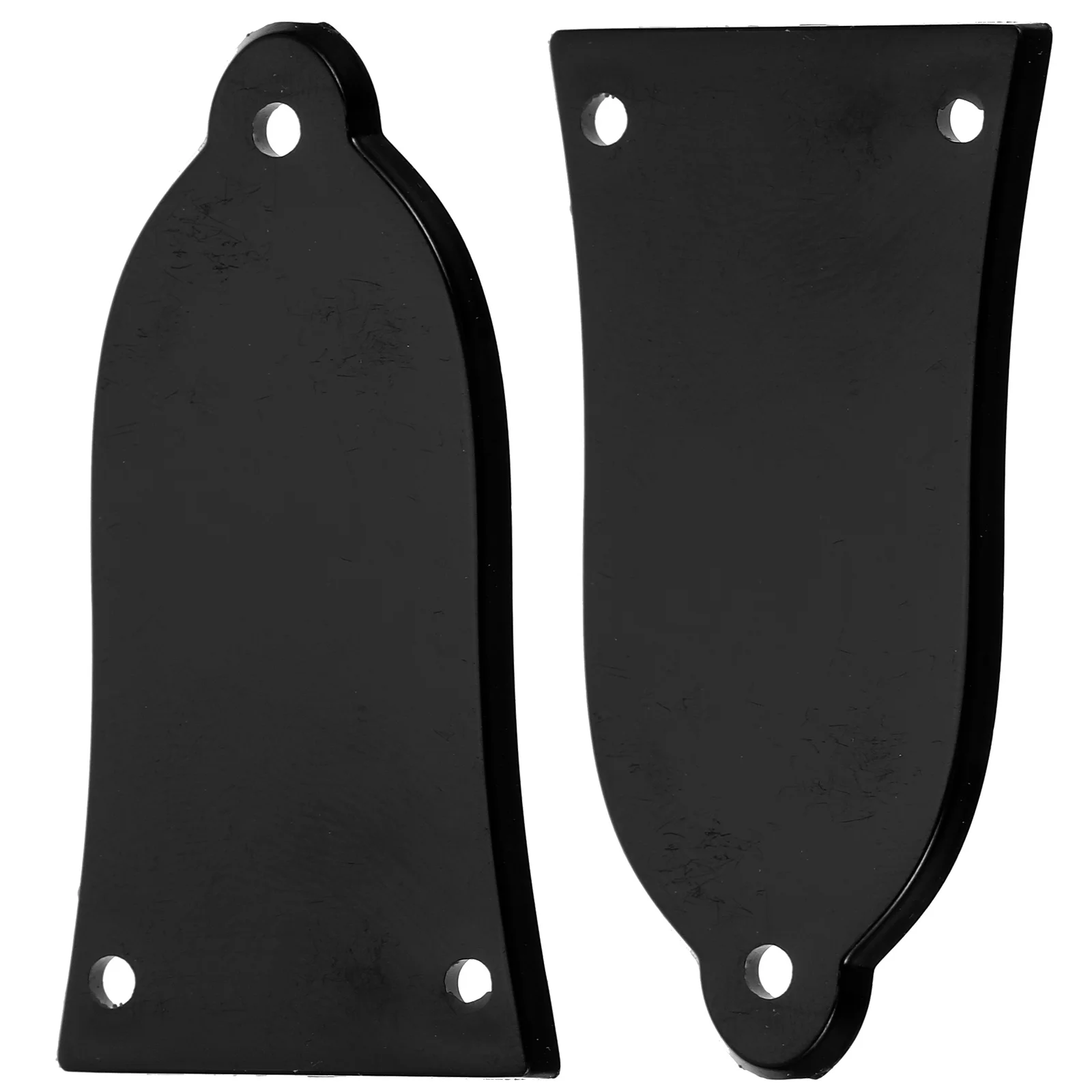 

2 Pcs Electric Guitar Accessories Hardware Belt Repair Truss Rod Covers Plate Black
