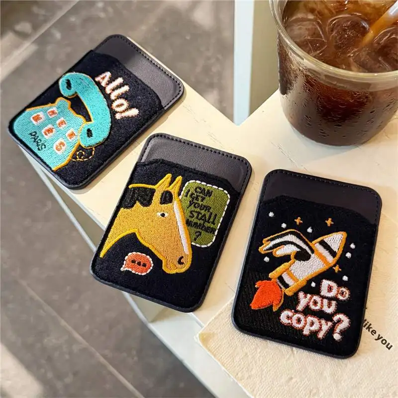 

Magnetic Can Be Attached To The Mobile Phone Case with GPS Anti-loss Function, Ultra-thin Embroidered Leather Card Storage