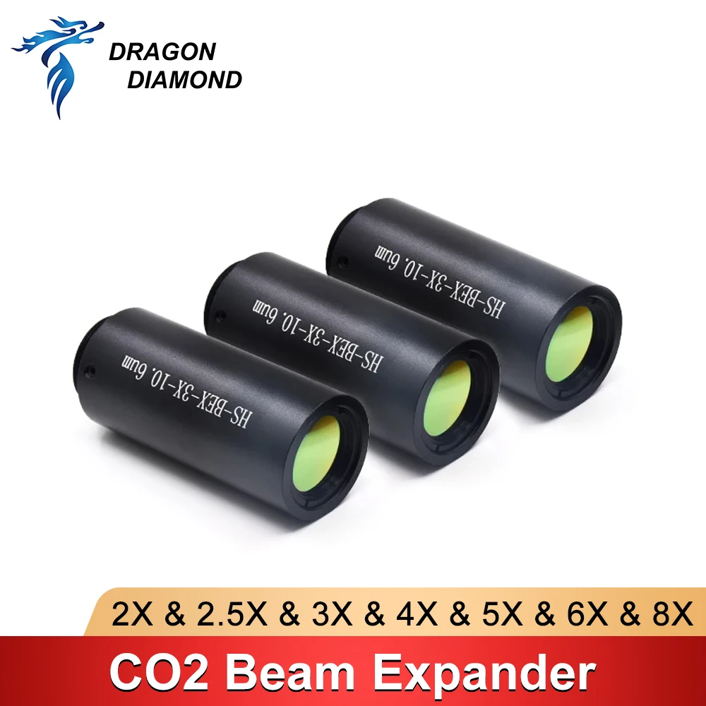 Laser de Co2 10600nm Laser Feixe Expansor 2x 2.5x 3x 4x 6x 8x Galvanômetro Laser Marcação Lentes Óptica Feixe Expandir