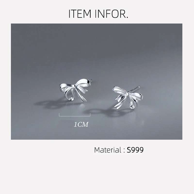 La Monada Exquisite 999 Pure Silver Women's Earrings Cute Butterfly Rotatable Screw Women's Gift Jewelry for Valentine's Day