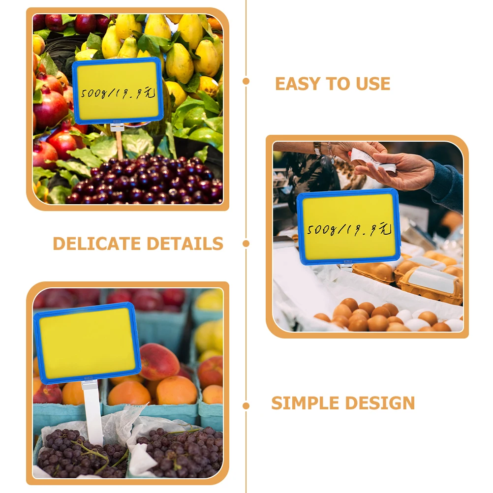 

Magnetic Price Tag A5 Blue Frame Reusable for Iron Surface Retail Store Labels Sign Holders Poster St Warehouse Supplies