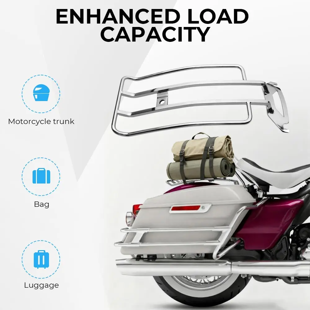 For Harley Electra Glide Ultra Classic FLHTCU/I 1997-2019 Motorcycle Detachable-Style Luggage Rack Heavy Duty Metal Chrome Part