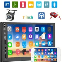 Reproductor multimedia de autorradio HD de 7 pulgadas, radio de coche 2 DIN con pantalla táctil, audio para coche, estéreo MP5, Bluetooth, USB, TF, FM, cámara