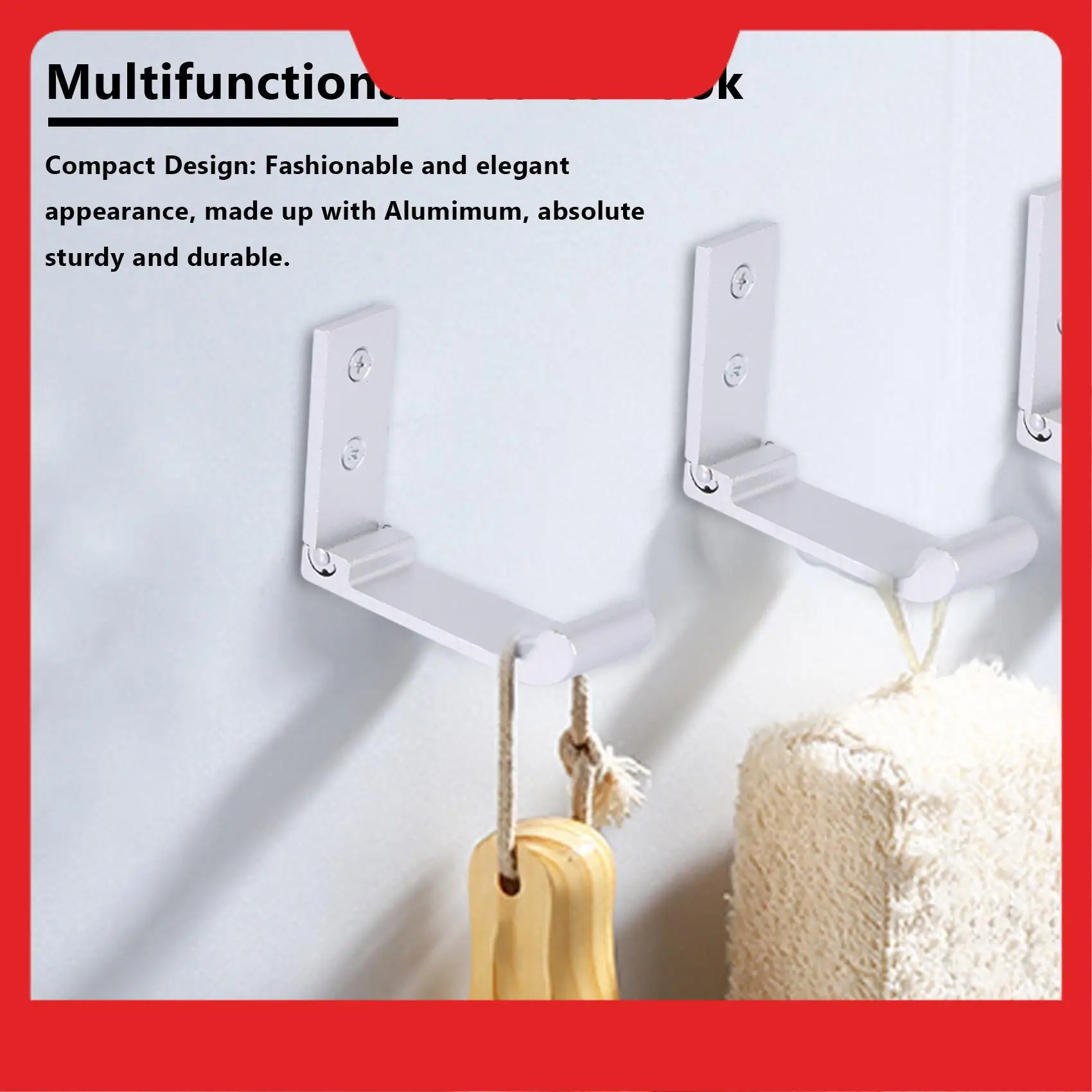 

5 PCS Foldable Wall Hook, Invisible Folding Aluminum Wall Mount Hook Headphones Holder Coat Hook Creative Clothes Hook For Kitch