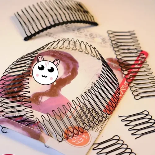 Imagen 2 del producto Horquilla Invisible de Color negro para cabello roto para mujer, herramientas de estilo de Tiara, rollo de aguja curva, flequillo, peine de inserción fija, accesorios de peinado