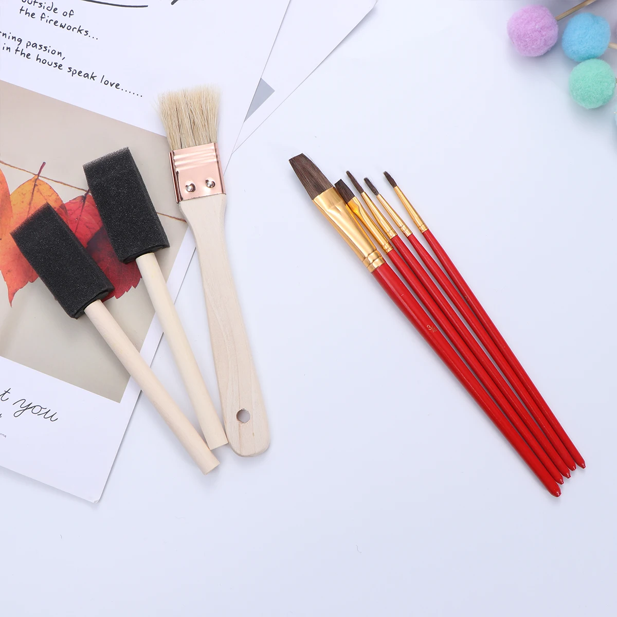 

25 Pcs Paint Brushes Set Durable Bristles Anti Rust Ferrules Wooden Handles Watercolor Oil Gouache Acrylic Painting Supplies