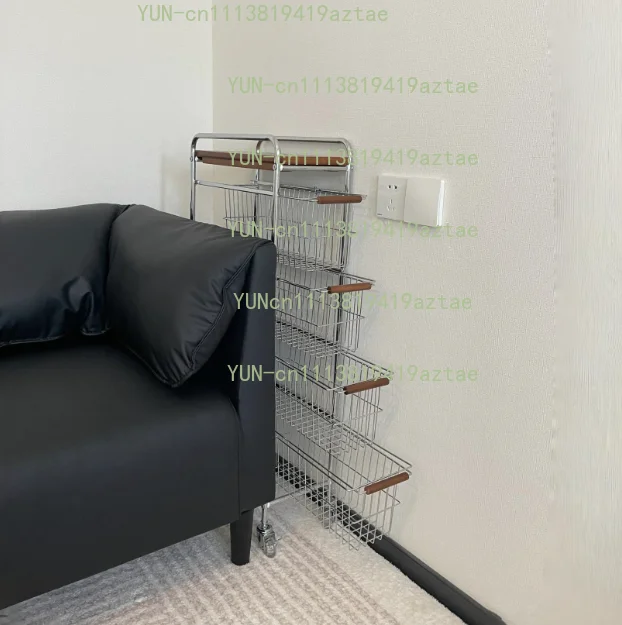 5-Tier Stainless Steel Pull-out Slim Gap Storage Rack Movable Organizer