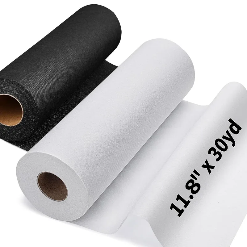 AKTO-tela de interfaz Fusible de 30yd, no tejida, termoadhesiva para coser peso medio, tela de entrelazado de una sola cara, suministros DIY