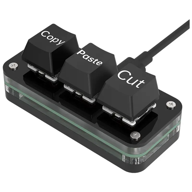 3 Keys Macro Programming Mini Keyboard For Photoshop Gaming Hotswap Programming Keypad Copy Paste Macropad