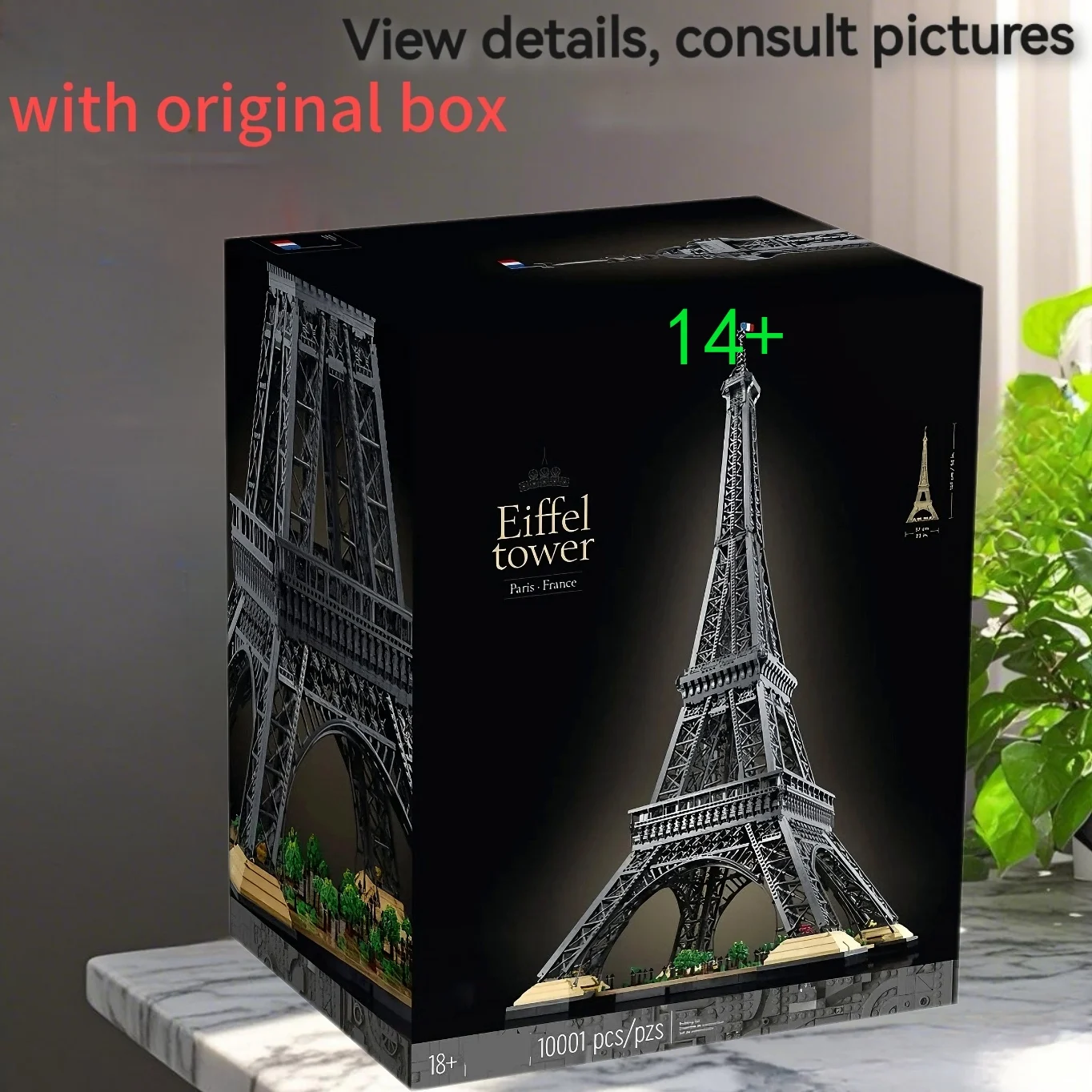 Met Originele Doos 10307 10001 Stuks Beroemde Gebouw Model Eiffeltoren Blokken Speelgoed Bakstenen Verjaardag Kerstcadeau 10181 - afbeelding 2