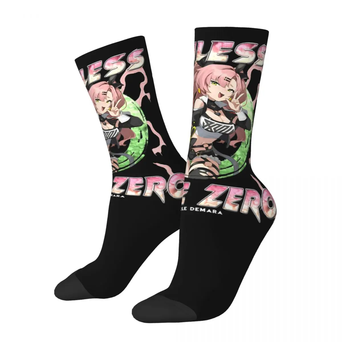 Retro Zenless Zone Zero Nicole Demara Basketball Socks Game Polyester Crew Socks for Unisex Non-slip