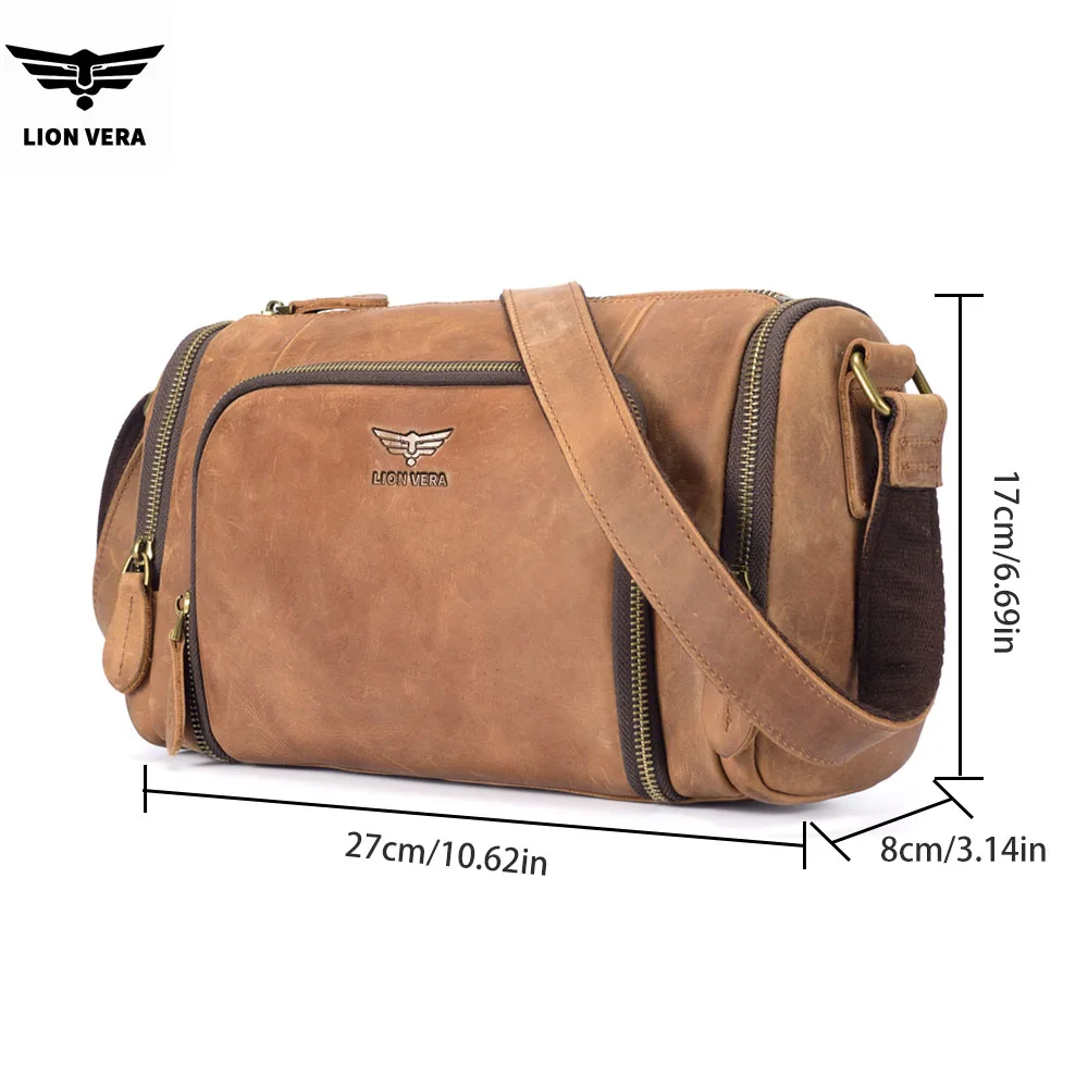 Genuine Leather Shoulder Bag Men's Party Deluxe Crossbody Bag Vintage Top Crazy Horse Leather multicompartment Messenger Bag