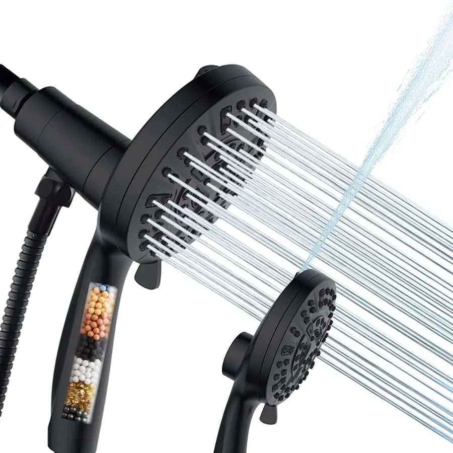 

Shower Head with Handheld 10 Spray Modes High Pressure Handheld Shower with Filter Spray Combo, Magnetic Shower Heads, With 60In