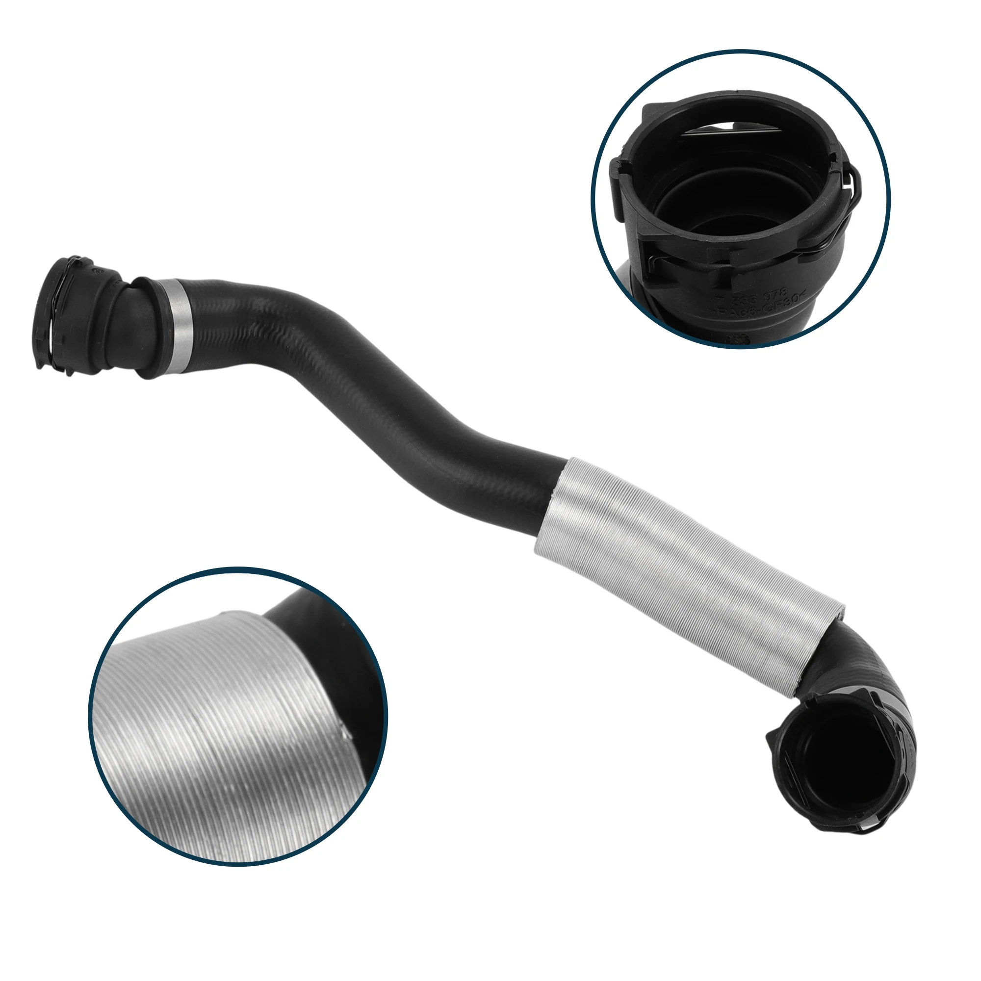 

UXCELL Radiator Hose Heater Hose No.17127552407 for BMW 1 Series 2009-2013 Rubber Downpipe Black 1 Pc