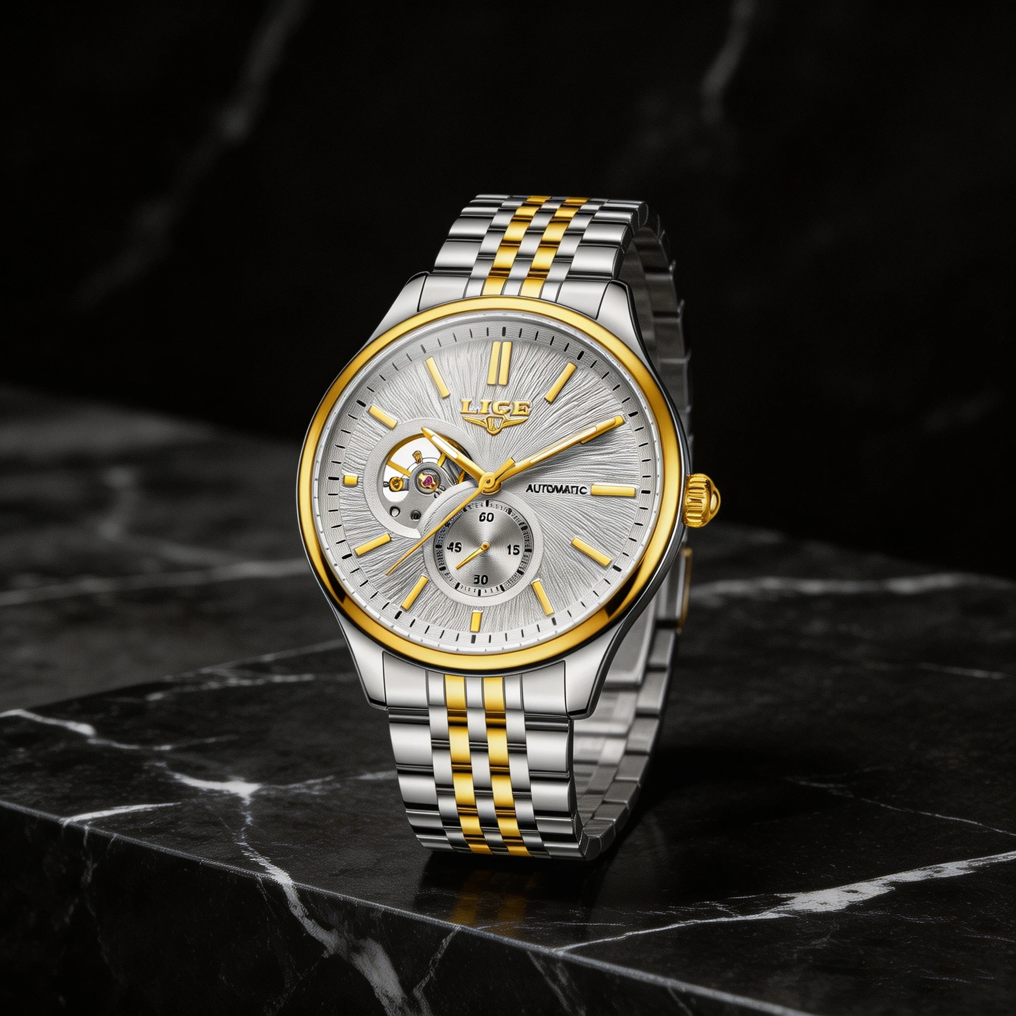 LIGE New Men Automatic Mechanical Watch Elegant Luxury Watches Waterproof Skeleton Business Wholesale Stainless Steel Gift Watch