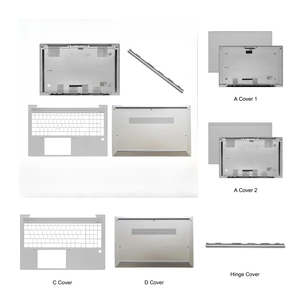Para EliteBook 850 G7 855 G7 Laptop Rear Cover Top Case Hand Rest Top Bottom Case Housing Hinge Cover Silver