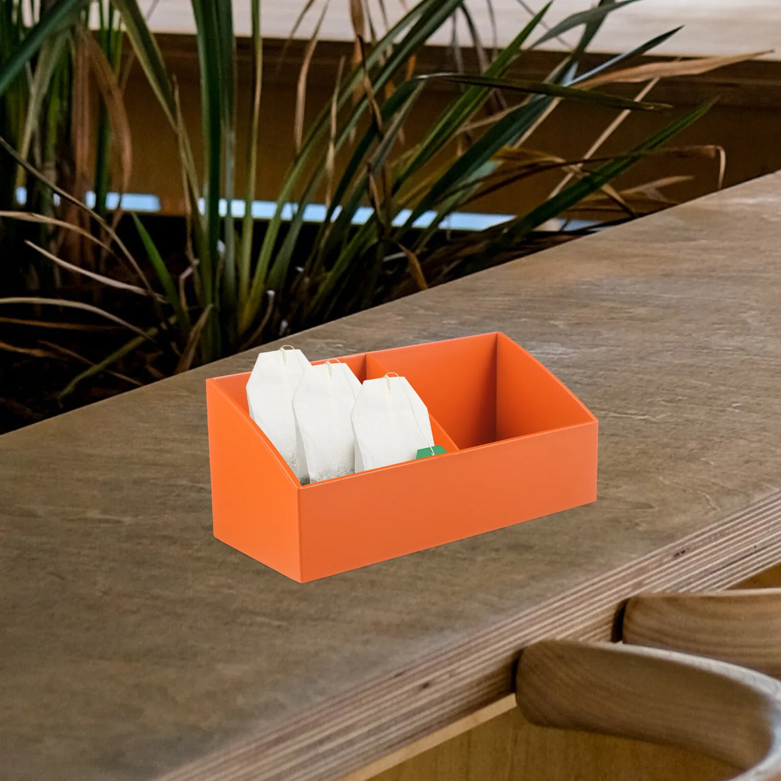 

Compartment Tea Bag Holder Sugar Packet Storage Box Plastic Organizer for Kitchen Coffee Bar Office Desktop Candy Snacks