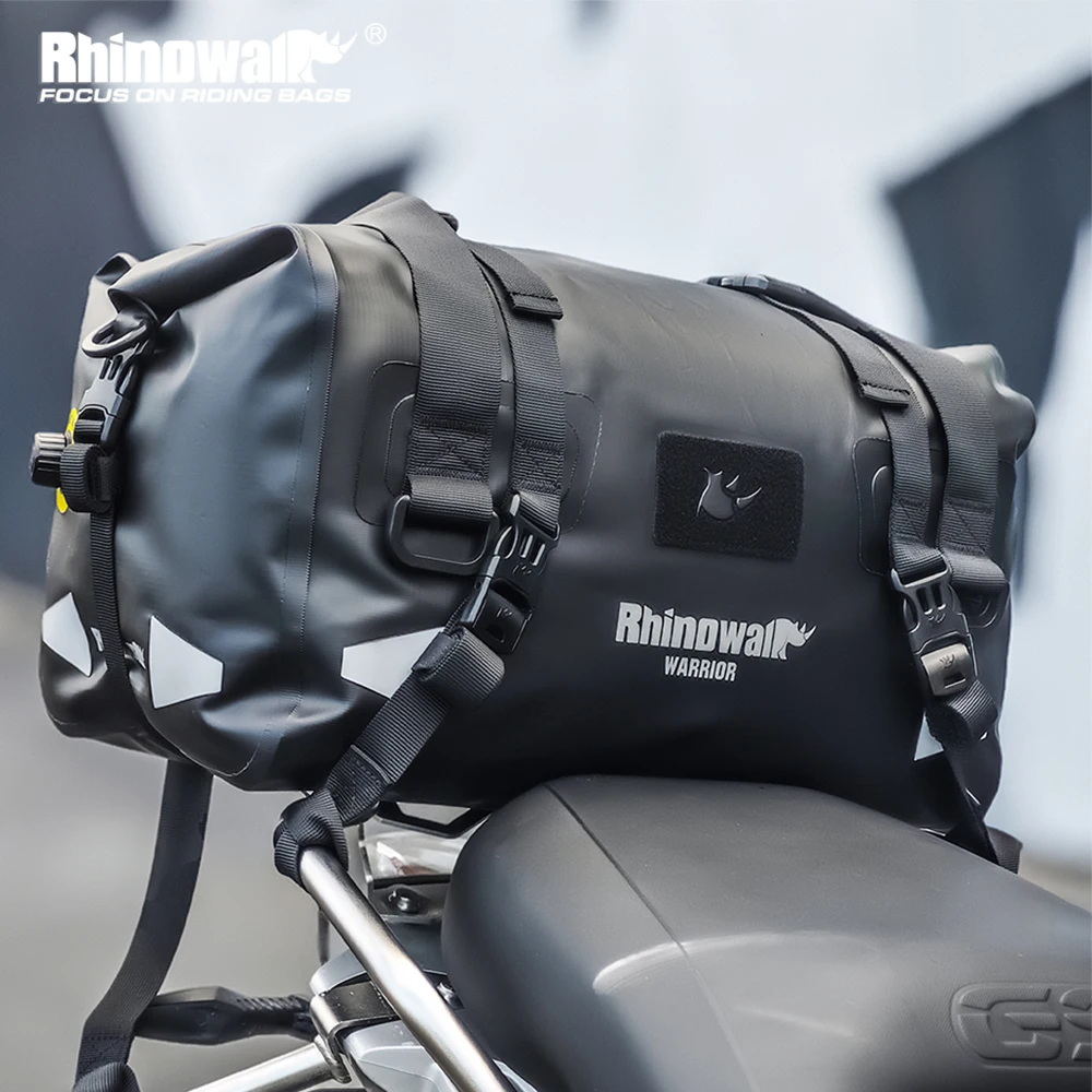 

Rhinowalk Motorcycle Tail Bag Waterproof 65L Motorcycle Saddle Pannier Top Travel Luggage Box Free combination Accessories
