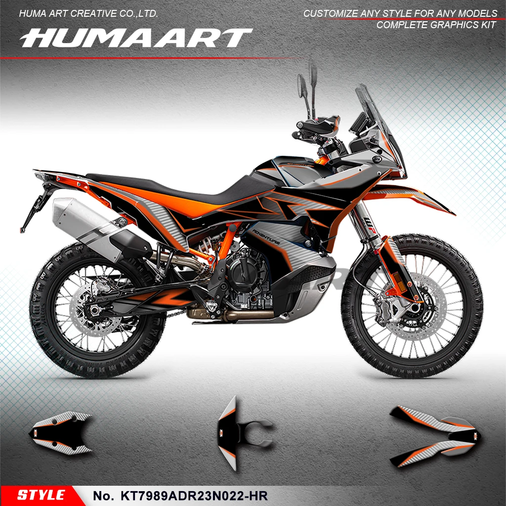 

HUMAART Motorcycle Graphics Vinyl Wrap for KTM 790 890 Adventure R ADV 23 24 25 26, Rebuilding, Style No.KT7989ADR23N022-HR