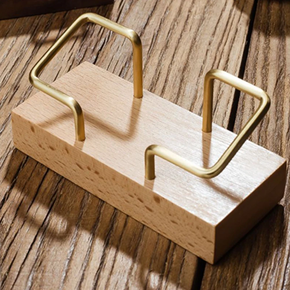 휴대용 노트 박스 범용 비즈니스 카드홀더, 책상 사무실 장식, 빈티지 솔리드 우드 금속, 남녀공용 실용적인 디스플레이