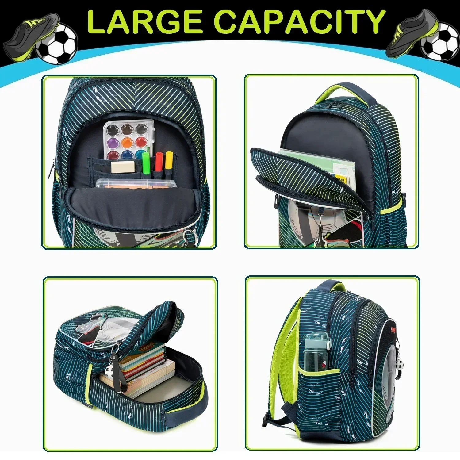 3PCS School Bags for Boys Elementary Students Backpack Set with Lunch Bag Pencil Case Kids Back To School Bookbag Mochilas