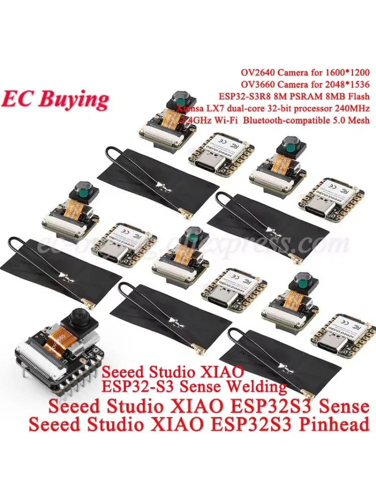 1 szt.-10 szt. Seeed Studio XIAO ESP32S3 Sense Seeeduino ESP32-S3 2.4G WiFi BLE Mesh 5.0 Wi-Fi OV2640 Moduł kamery OV2640 dla Arduino — zdjęcie 2