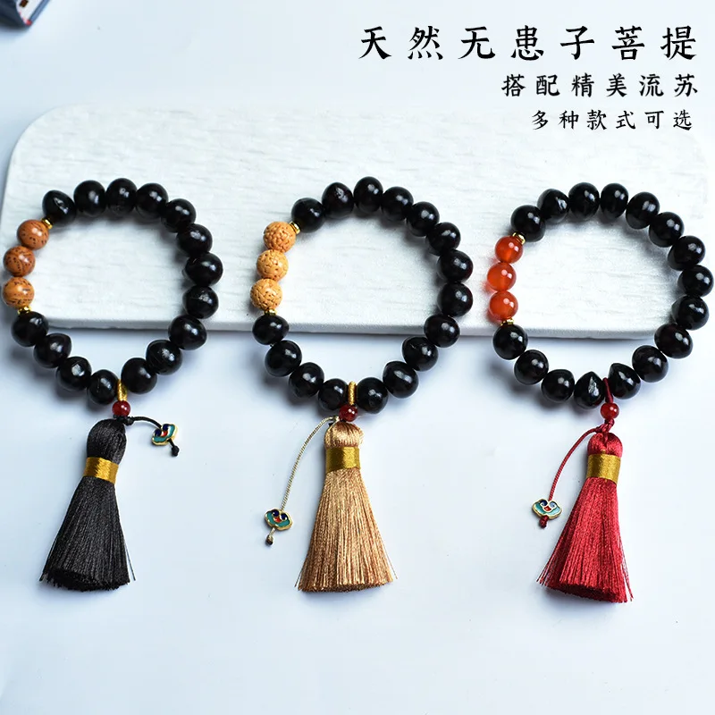 الطبيعية غير المؤذرة الطفل بودي الجذر الأصلي البذور سلسلة DIY بها بنفسك اليد الملتوية إصبع لينة الصلاة القديمة شرابة اللعب الثقافي Wo #1