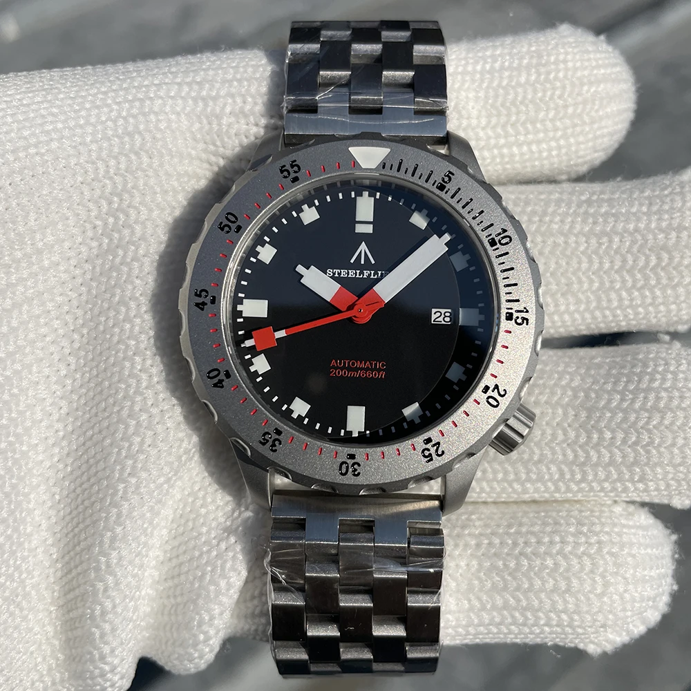 STEELFLIER Offizielle SF752 Mode Mechanische Armbanduhr NH35 Uhrwerk Super BGW9 Leuchtende 20Bar Wasserdichte Luxus Taucheruhren – Detail 8