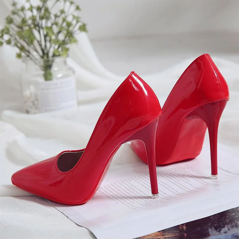 Shoes For Women 2024 Autumn High Heels Pumps Sexy Foot Fetish Alternative Passion Sexy Red Bottom Pointed 10 CM Zapatos De Mujer