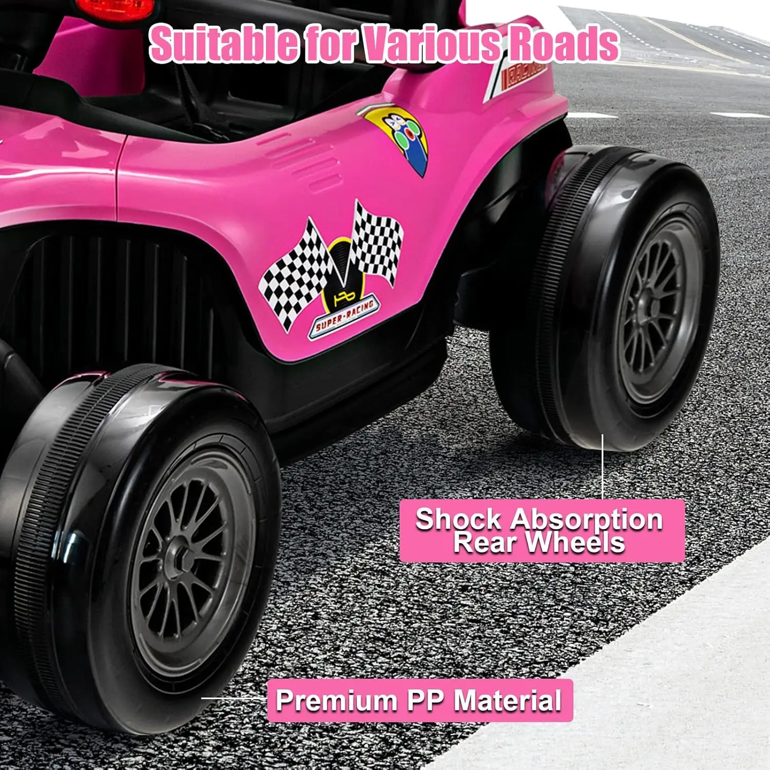 سيارة ركوب 12 فولت للأطفال، سيارة سباق كهربائية F1 للأطفال الصغار مع جهاز تحكم عن بعد، لعبة آلية تعمل بالبطارية مع موسيقى،