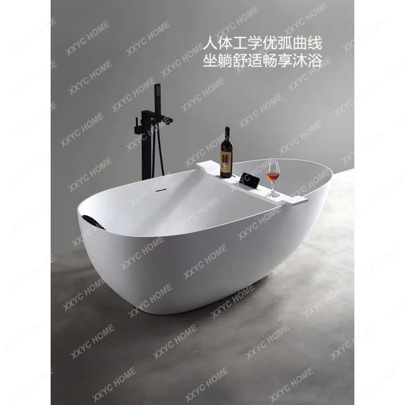 

L High-end artificial stone home hotel B & B double couple oval adult Internet celebrity bathtub