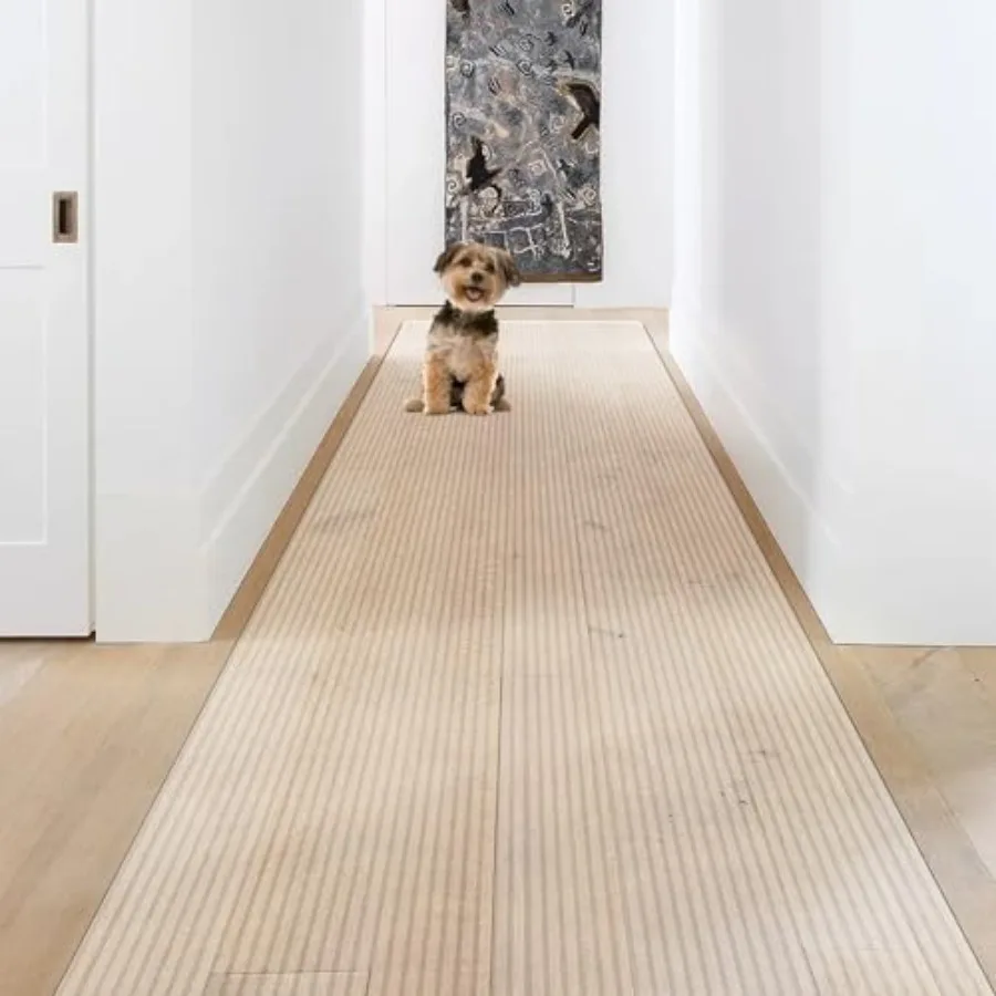 Vinyl Runner Rug, Waterproof Runner Mat for Hallway, Non-Slip Hard Floor Protector for Kitchen, Laundry, Living Room, Cutable P