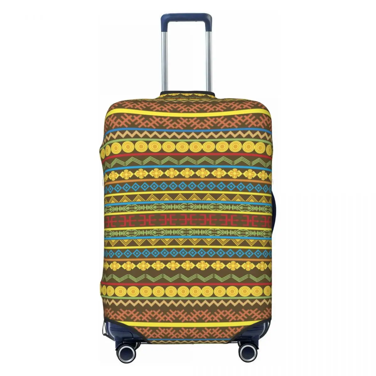 Ethnic African Pattern Suitcase Cover Motifs Cruise Trip Holiday Elastic Luggage Case Protector