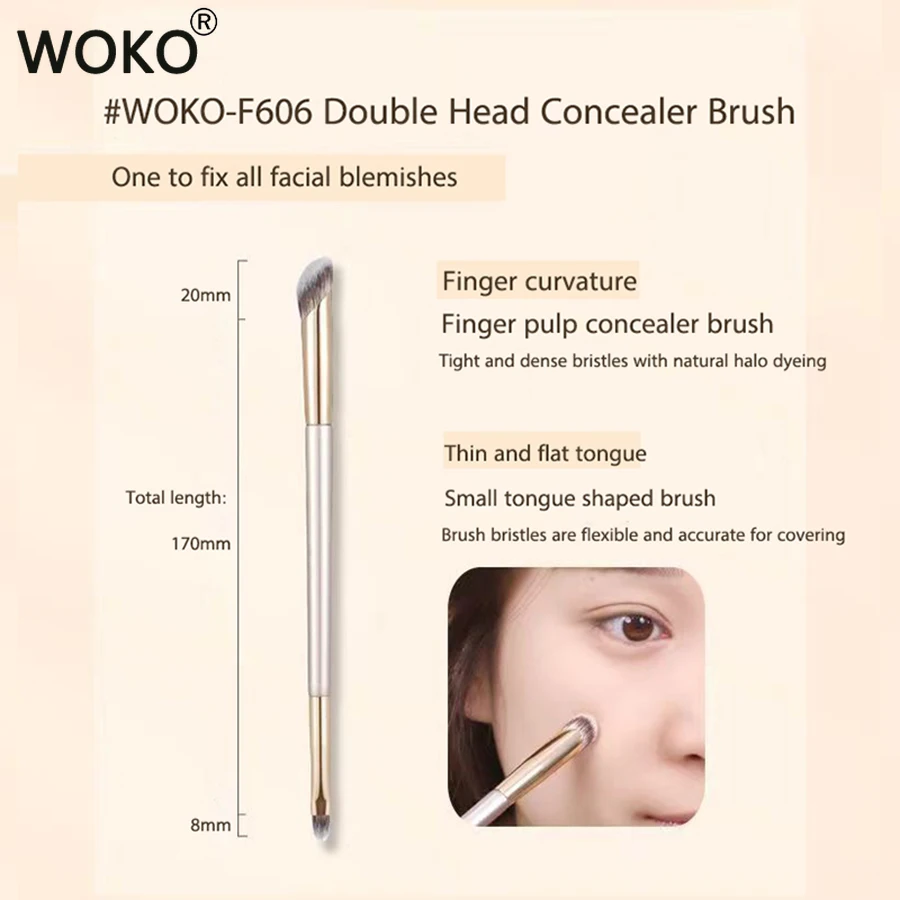 WOKO Double Head Concealer Brush Finger Concealer Makeup Brush & Tip Head Concealer Brush Facial Blemish Coverage Makeup Tool