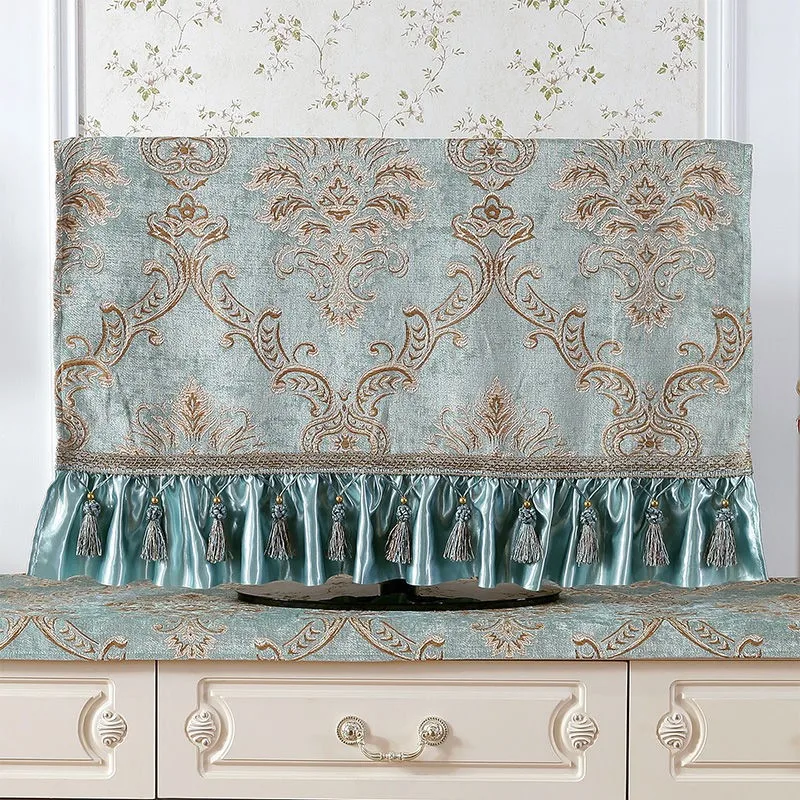 

Европейский дизайн с кисточками, тканевый чехол для телевизора, кружевной пылезащитный чехол, тканевый бытовой универсальный тканевый пылезащитный чехол ZG321