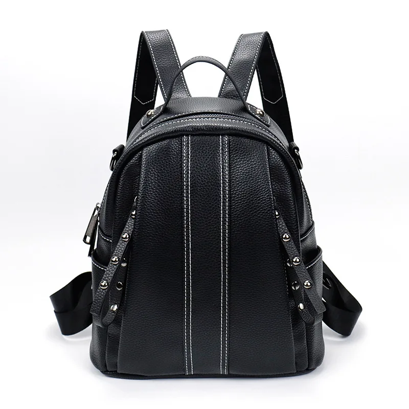 New Genuine Leather Women's Backpack Fashion Anti-Theft Ladies Travel Backpack Large Capacity Feminina School Bag