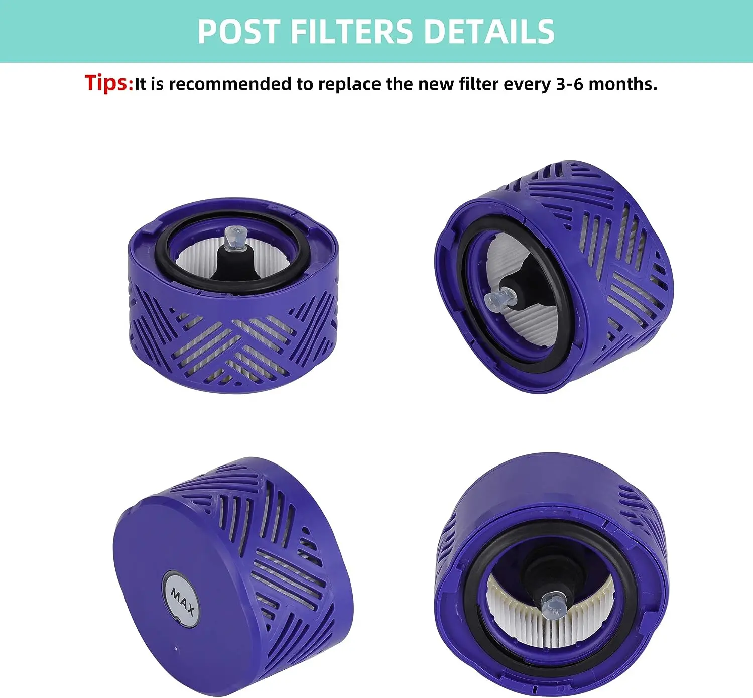 Hepa Post Filters For Dyson V6 DC58 DC59 DC62 DC61 DC74 Animal Absolute Cordless Vacuum Cleaner Replacement Parts