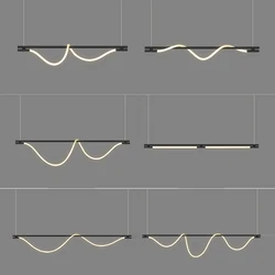 LED Dimmable Black Gold Chrome Music Notes Ceiling Chandelier Lighting 2026 New Trend Hanging Lamps Lustres For Living Room