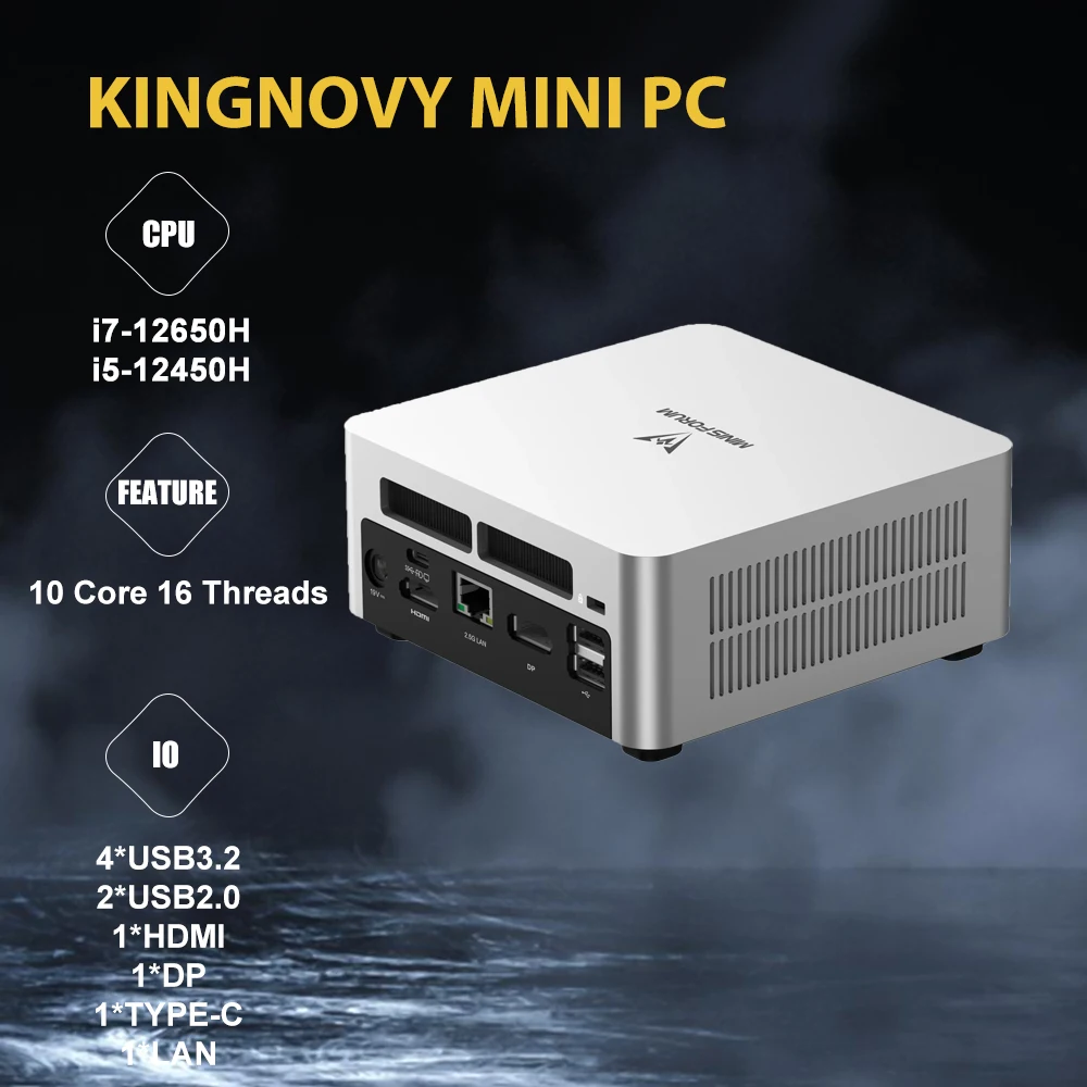 MINISFORUM-Mini PC NPB6, i7-13620H Intel Core, i7-12650H, 10 núcleos, 16 hilos, 2 puertos HDMI, 2 puertos USB 4, 8K @ 60Hz, tipo C, 4 USB tipo A