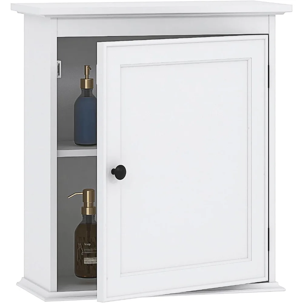 

Small Bathroom Wall Cabinet, Wall Mounted Storage Cabinet, Medicine Cabinet Organizer for Bathroom, Kitchen, Living Room, White