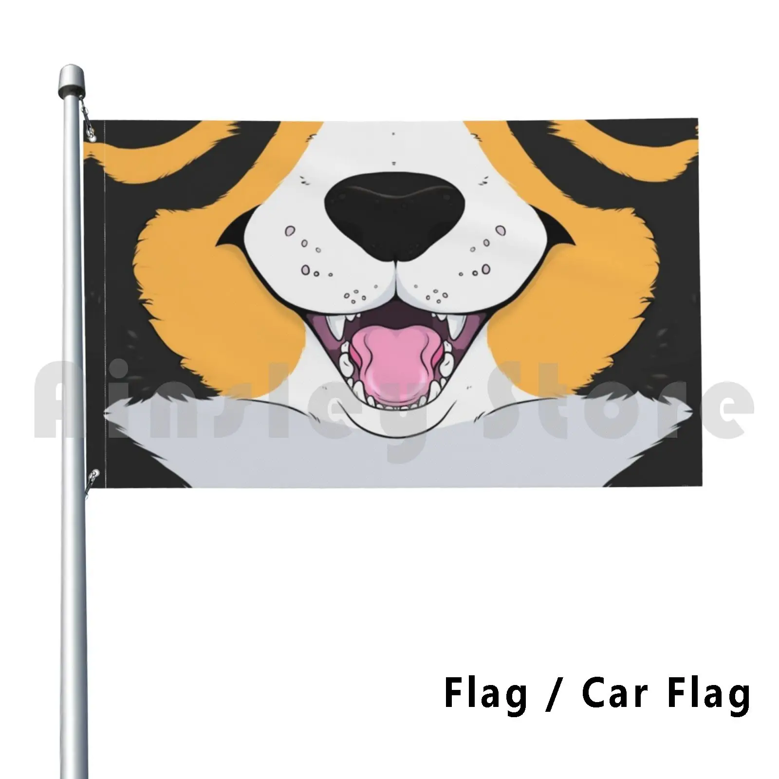 Флаг Автомобильный флаг трехцветный корги намордник 2882 Corgi черный Corgi Pembroke пушистый Rhari Dog триколор