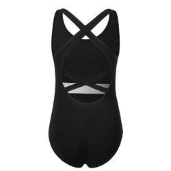 Ballet Dance Leotard Tank Leotards Sleeveless, Mesh Waist, Crisscross Straps Back