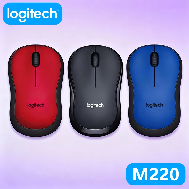 

Logitech M220 Wireless Quiet Mouse, 2.4GHz Premium Optical, Ergonomic Form, Works with Mac OS/Windows 10/8/7