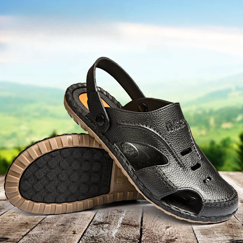 Moda versátil sandália masculina solas macias anti deslizamento chinelo dos homens conforto respiração sapato masculino simples luz sapato casual sapatos de praia