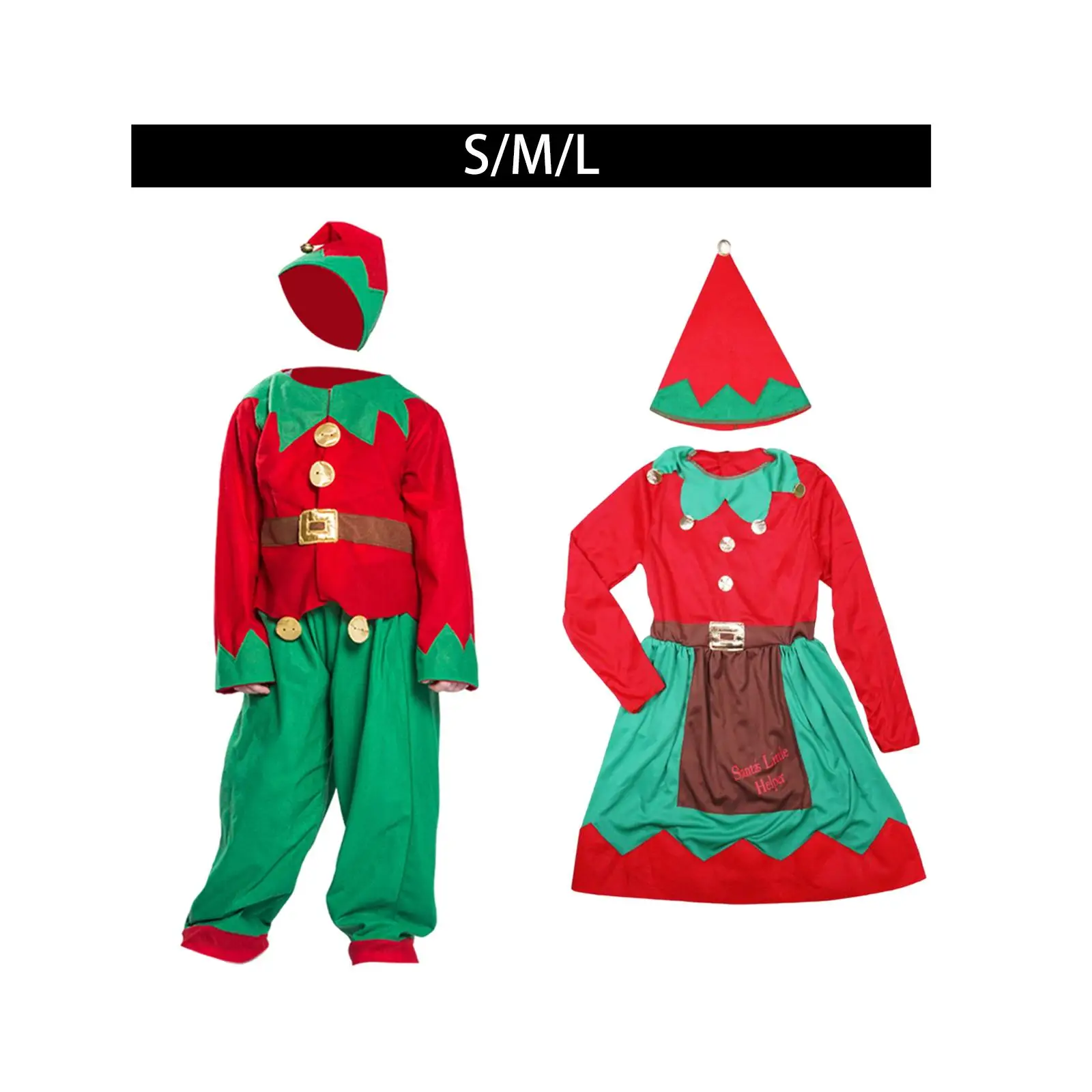 Christmas Elf Costume Set Accessories Lightweight Fancy Dress up for Stage Performance Photo Props Party Favors Festival Kids