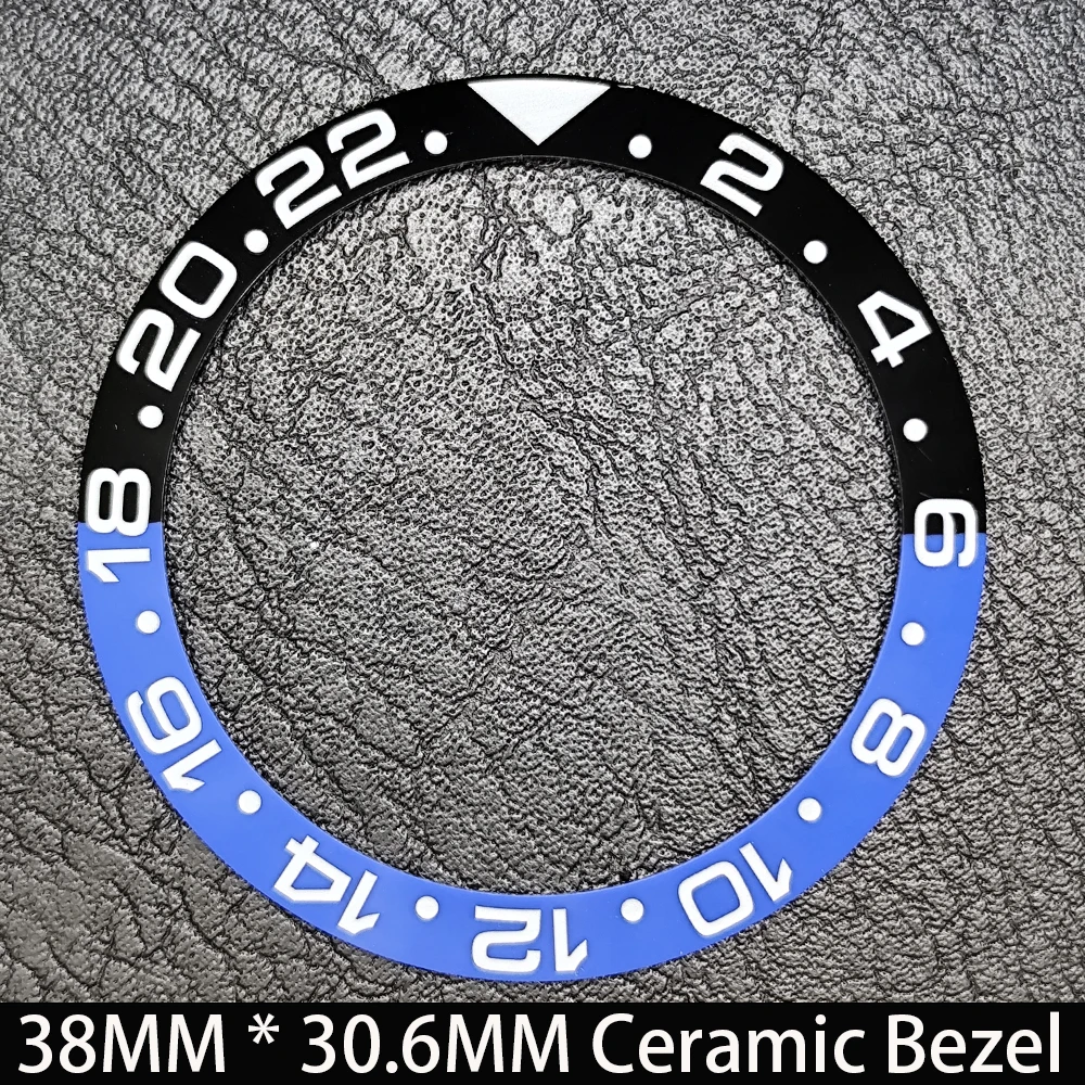 Schräge 38mm * 30,6mm Keramik/Aluminium Blau Leuchtende Lünette GMT und Taucheruhr-Einsatz Passend für 40mm Uhrengehäuse Ersatz-Uhrenteil – Detail 27