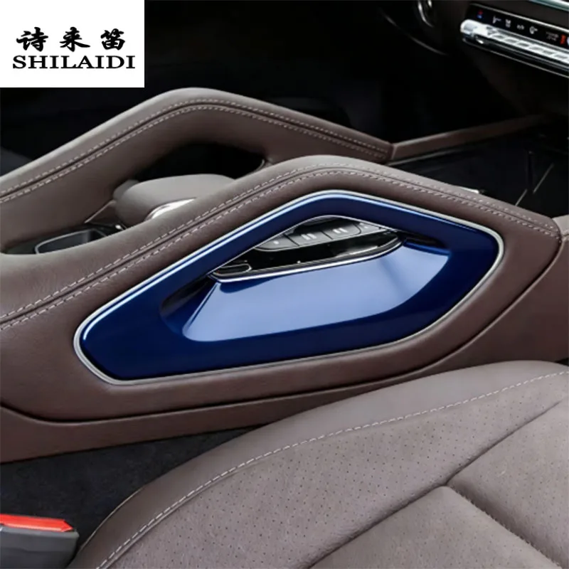 For Mercedes Benz GLS X167 GLE W167 Class 2020-2026 Car Center Console Gear Shift handle pull Armrest box Cover Sticker Trim