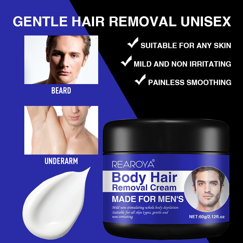 Men\'S Painless Hair Removal Cream Mild Non Irritating Hair Removal Cream Body Arm Armpit Leg Gentle Refreshing Hair Removal