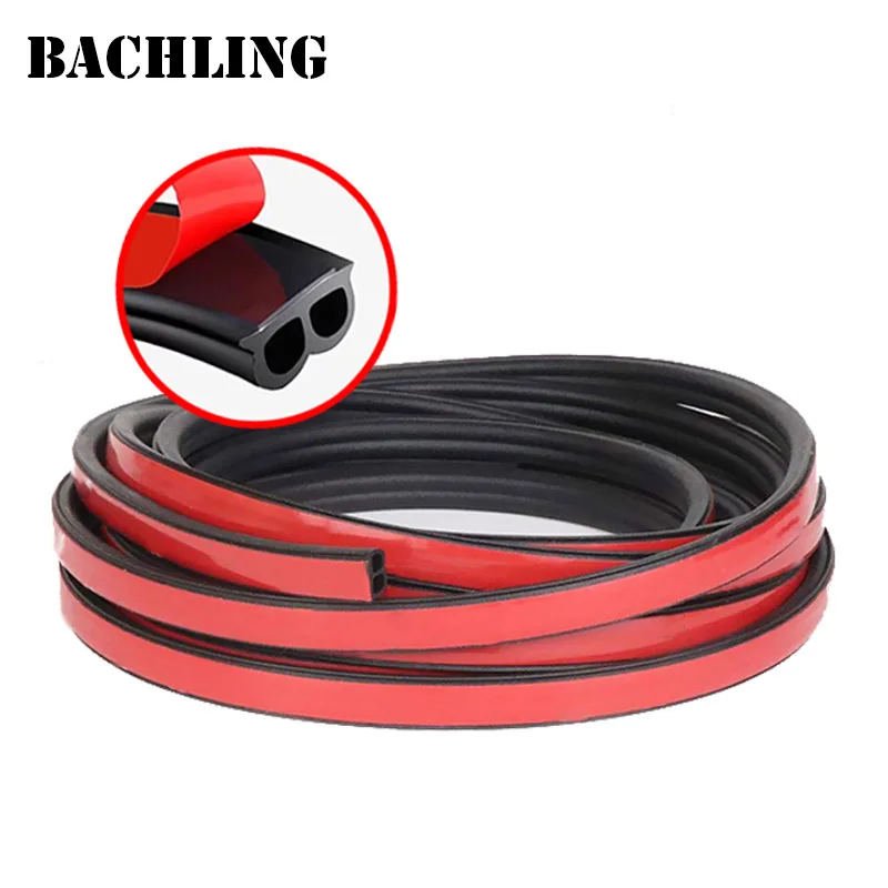 B type Rubber Seals Sticker Sound Insulation Sealing Interior Accessories Weatherstrip Car Seal Strong Adhensive Sticker 2/5/16M