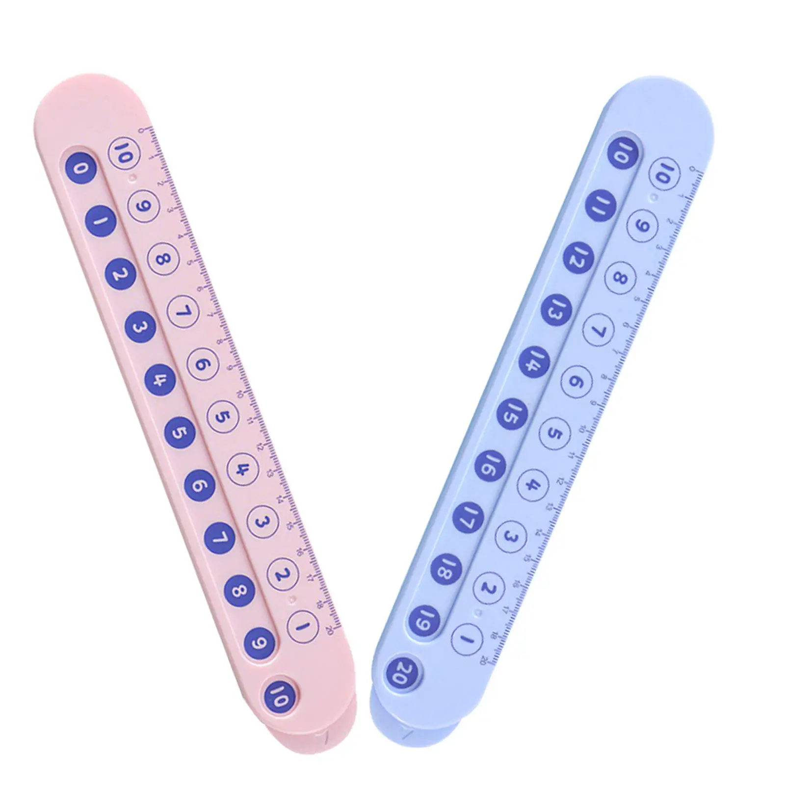 2Pcs Kids Math Tool Pink Arithmetic Teaching Ruler Interactive Classroom Math Ruler for Addition Subtraction Learning